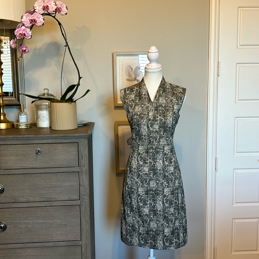 MM. LAFLEUR | Black and Cream Sheath Aditi Cap Sleeve Dress | Size 0